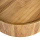 Round Teak Wood & Iron Modern Industrial Drum Coffee Table
